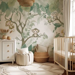 MOCKUP NURSERY WALLPAPER - Monkey Kindergarten
