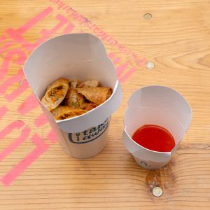 The Good Cup 202411 food takeaway spring roll and sauce table 1