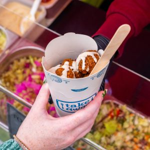 The Good Cup 202502 - Food takeaway falafel holding