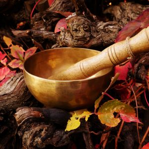 Metal singing bowl for relaxing and receiving healing vibrations