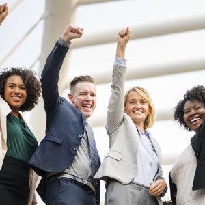 Successful and happy business team